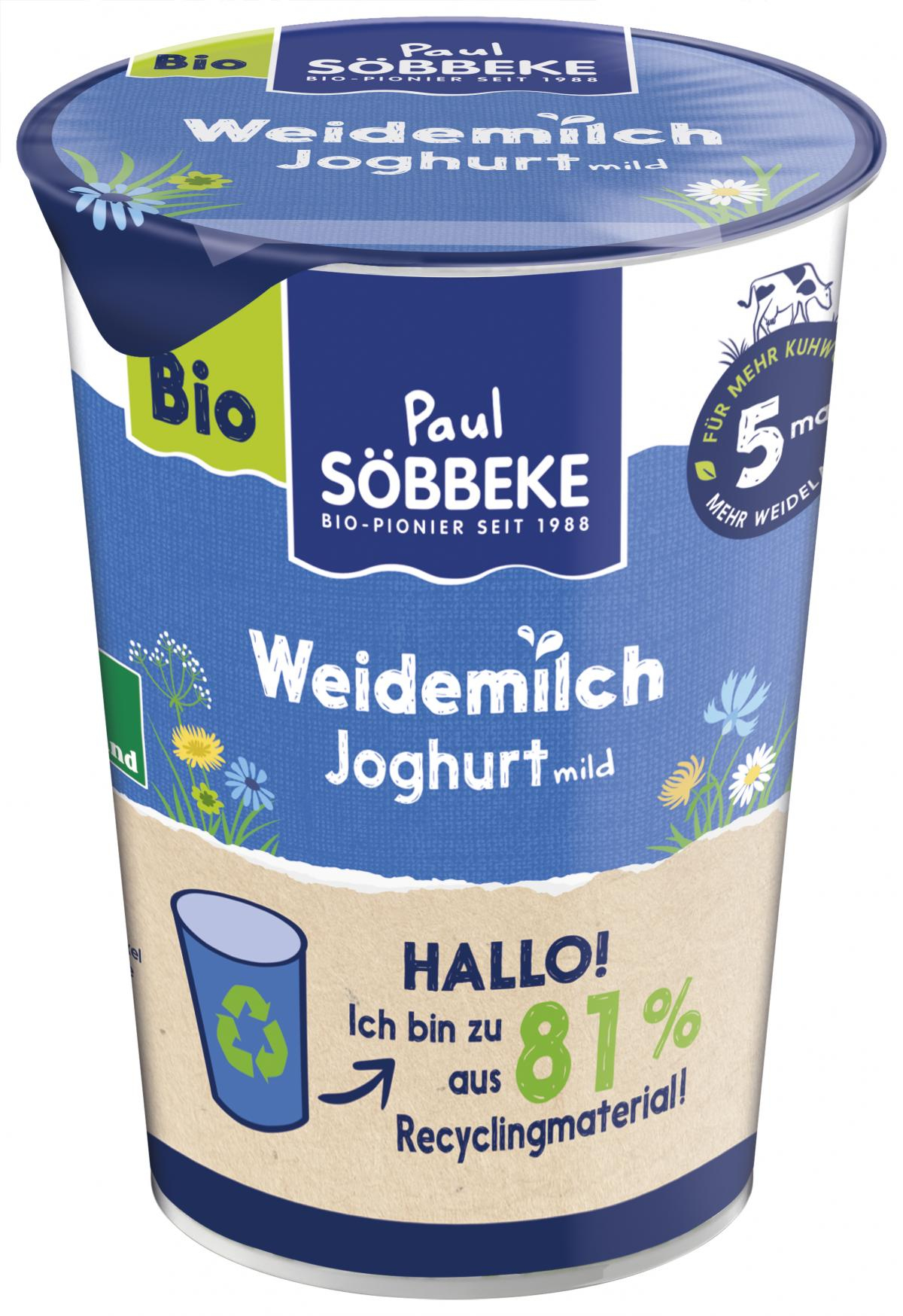 Weidemilch Joghurt mild Natur, 3,8% (Becher)